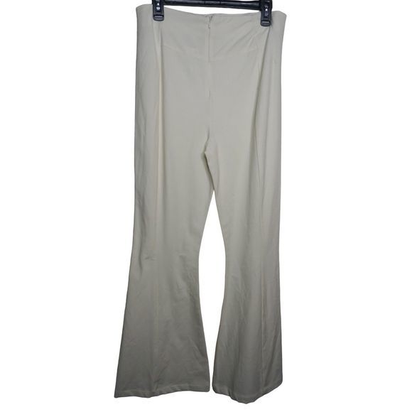 Free People Real Deal Slit Pants White Flare Size Large‎ Women's NWT - Picture 2 of 8